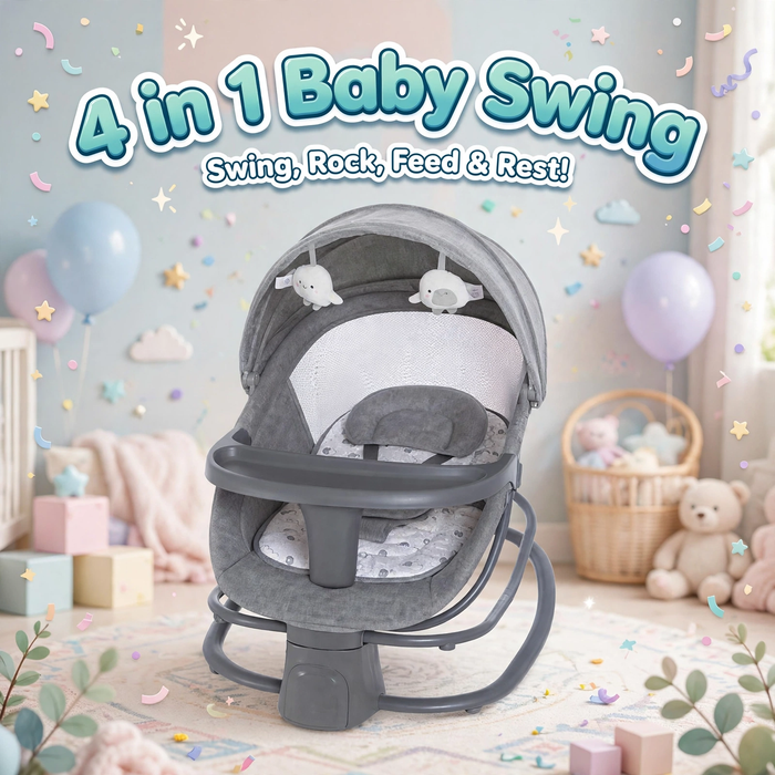 Mastela 4-in-1 deluxe electric baby swing in dark grey