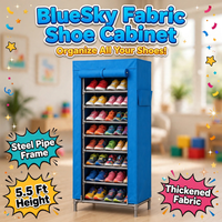 Thumbnail for BlueSky Fabric Shoe Cabinet 5.5ft Steel Pipe