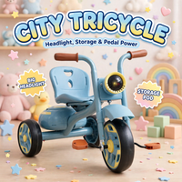 Kids Tricycle with Headlight & Storage