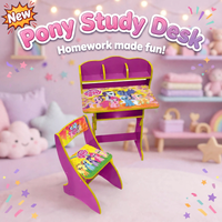 Thumbnail for Pony Theme Kids Study Desk with Chair