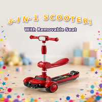 3-in-1 Convertible Toddler Scooter with Removable Seat