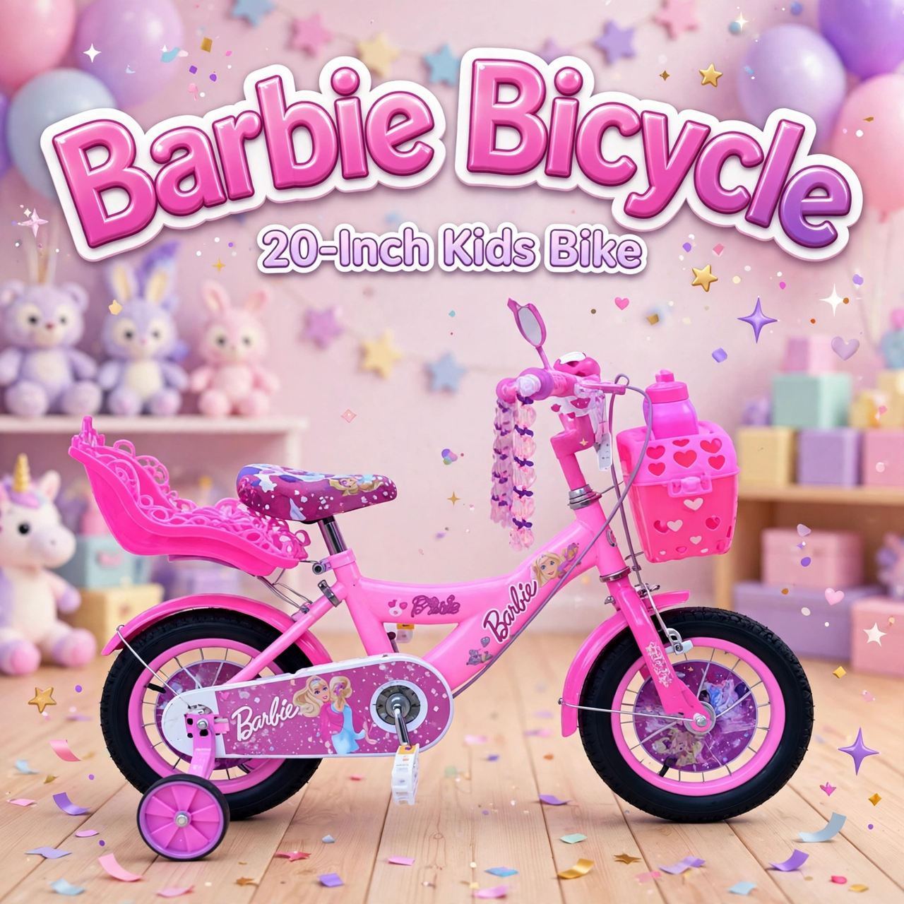 Barbie 20-inch kids bicycle in pink and purple
