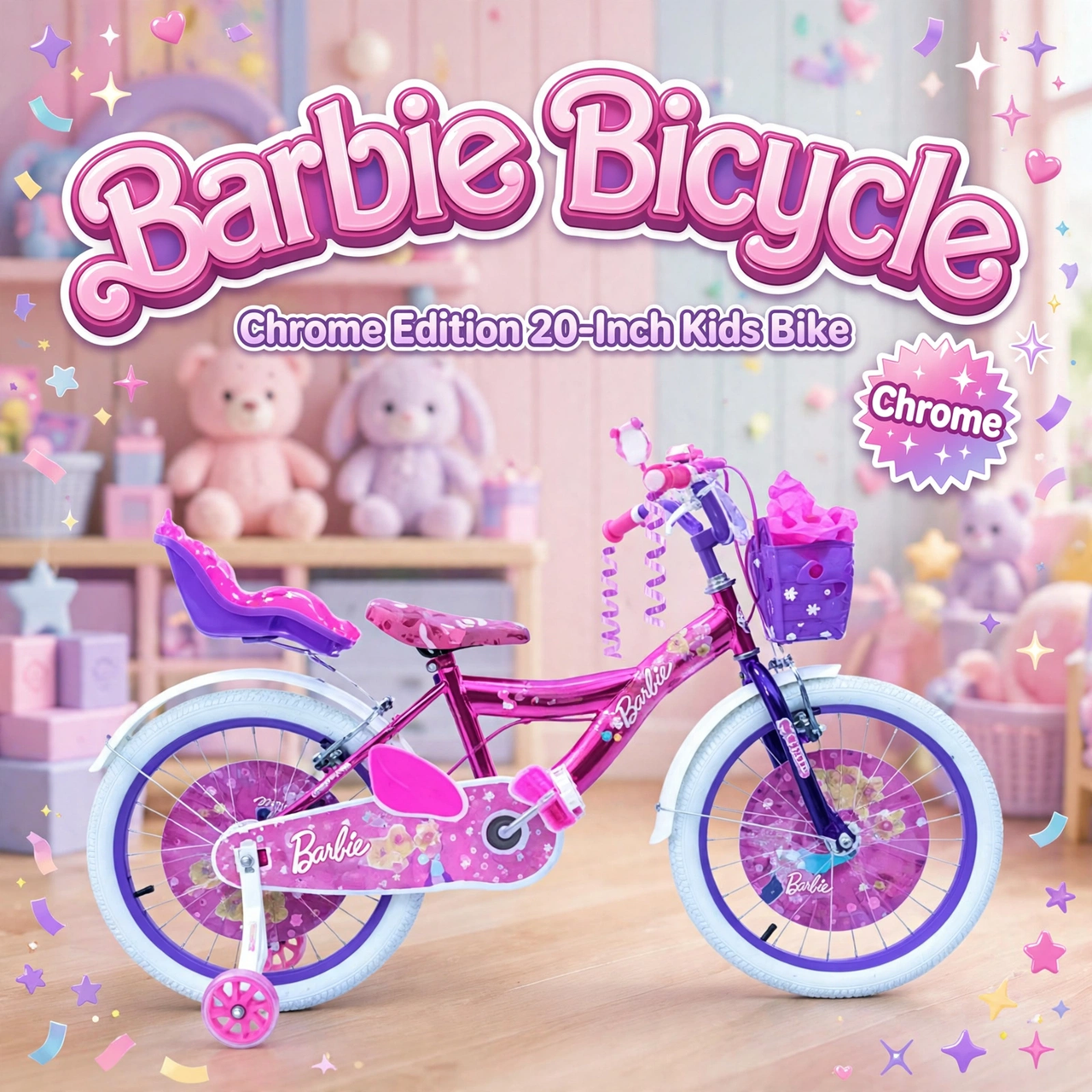 Barbie Chrome Edition 20-inch kids bicycle in pink and purple