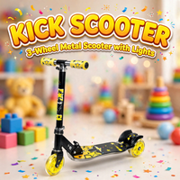 Batman Metal 3-Wheel Scooter with Yellow Light-Up Wheels