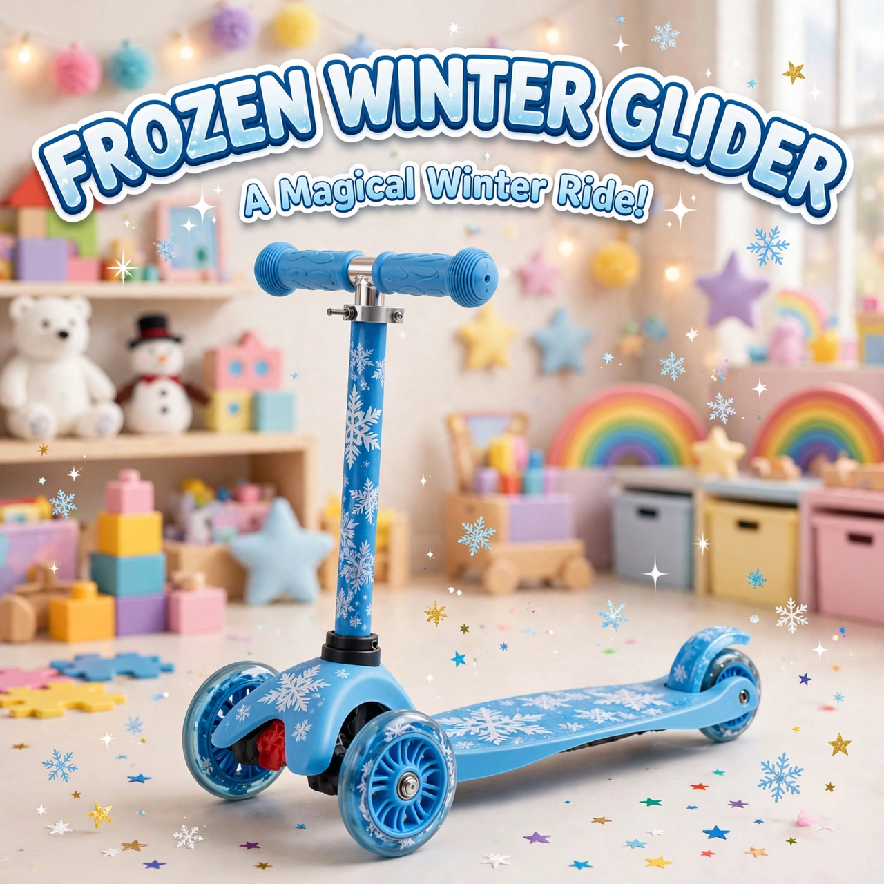 Frozen Winter Ride 3-Wheel Scooty with lights