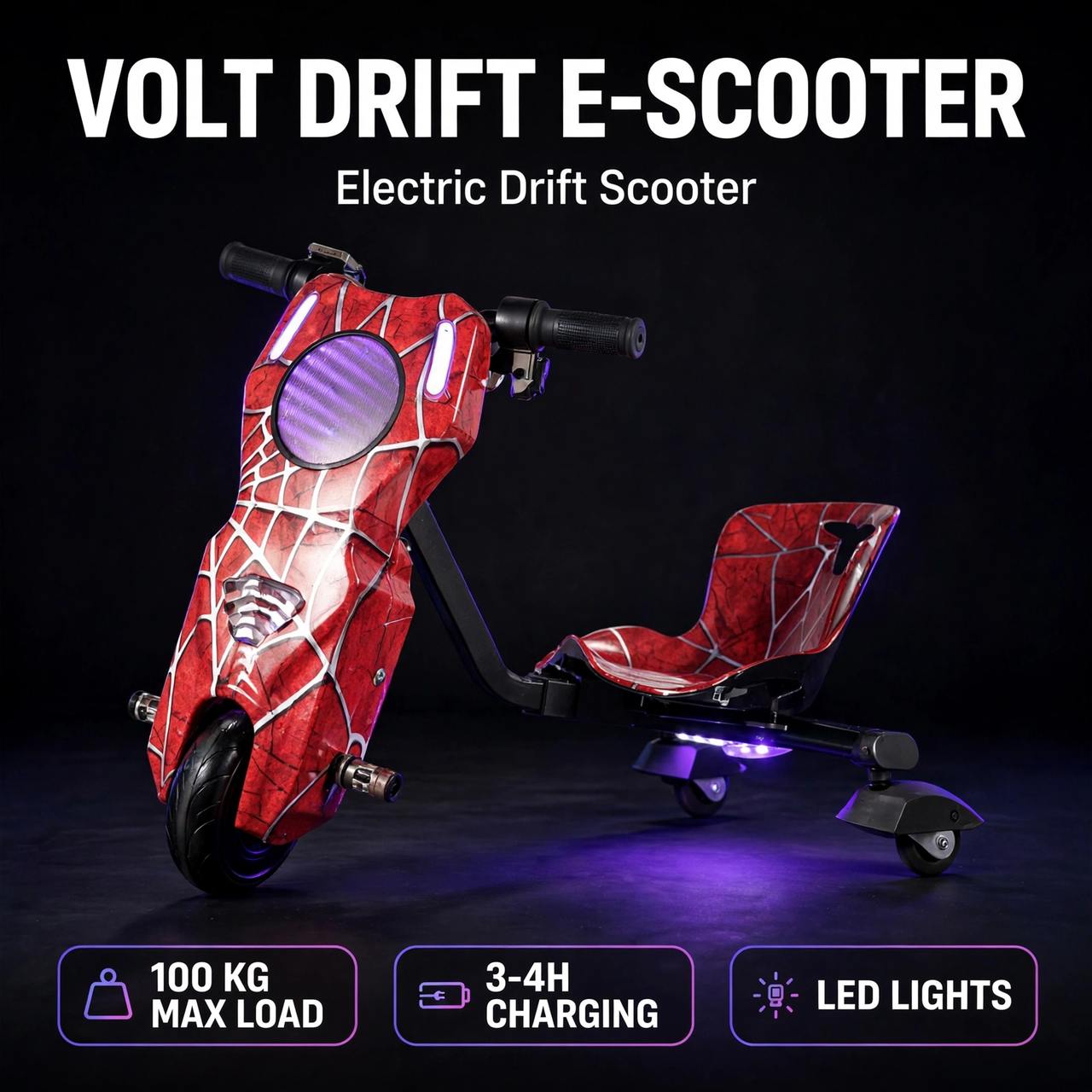 Volt Drift electric scooter, front three-quarter view