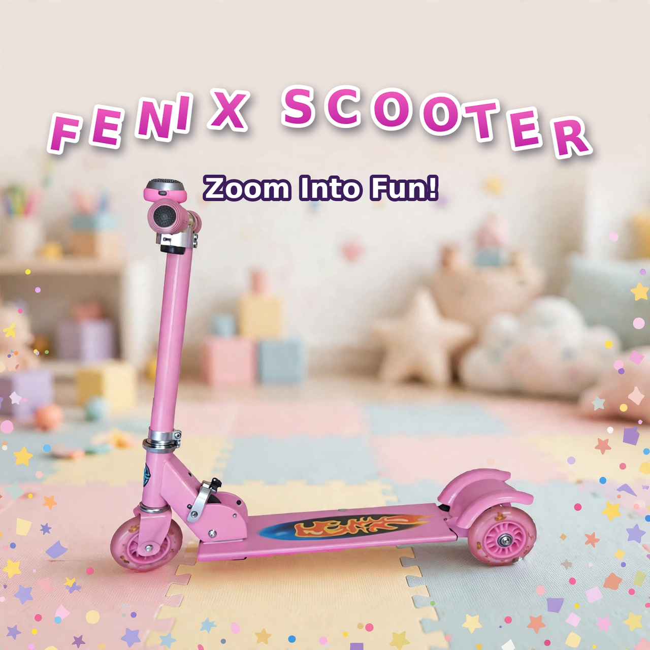 Fenix pink two-wheel kick scooter - pink