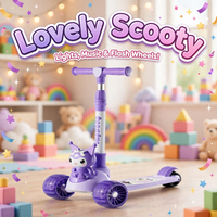 Thumbnail for Lovely Lavender 3-Wheel Kids Scooty with lights and music