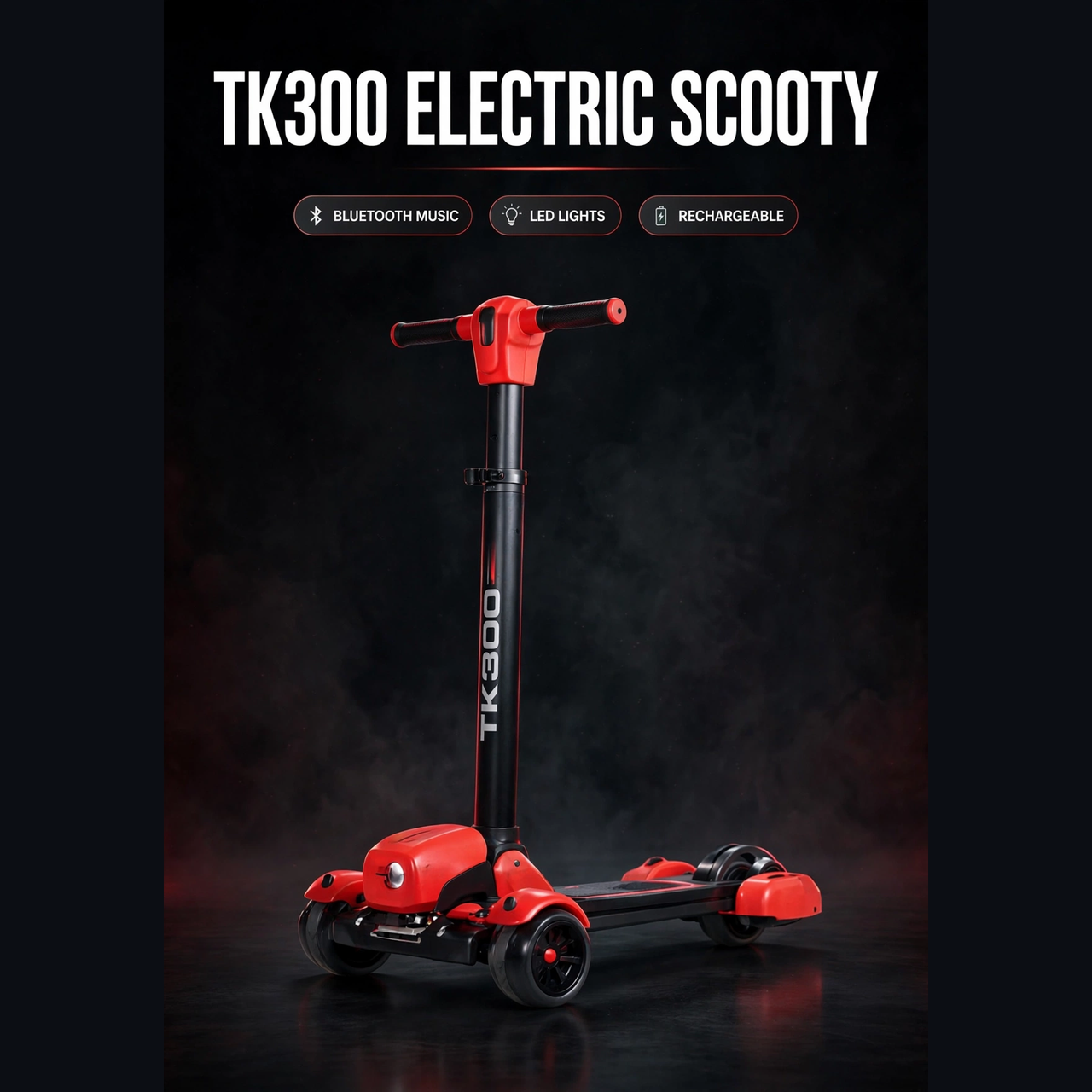 Bluetooth electric scooty with LED lights, rechargeable