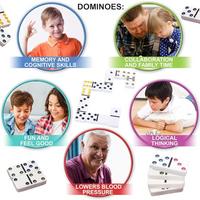 Thumbnail for Dominoes Set 28 Double Six White Ivory Tiles