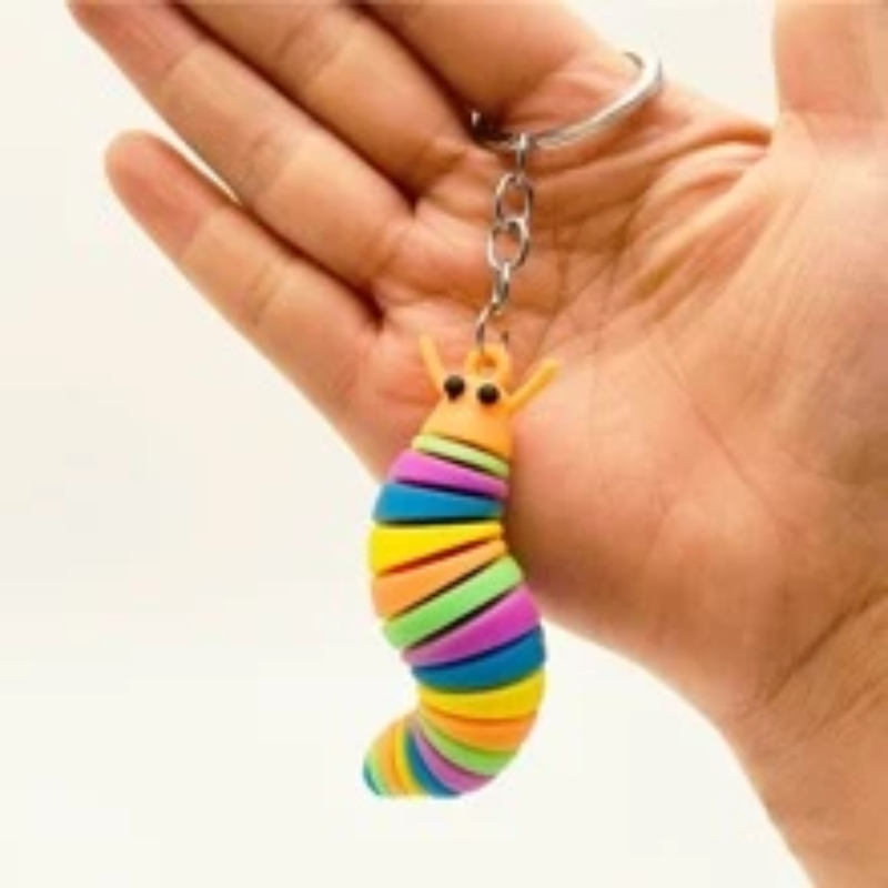 Unisex Colorful Caterpillar Keychain