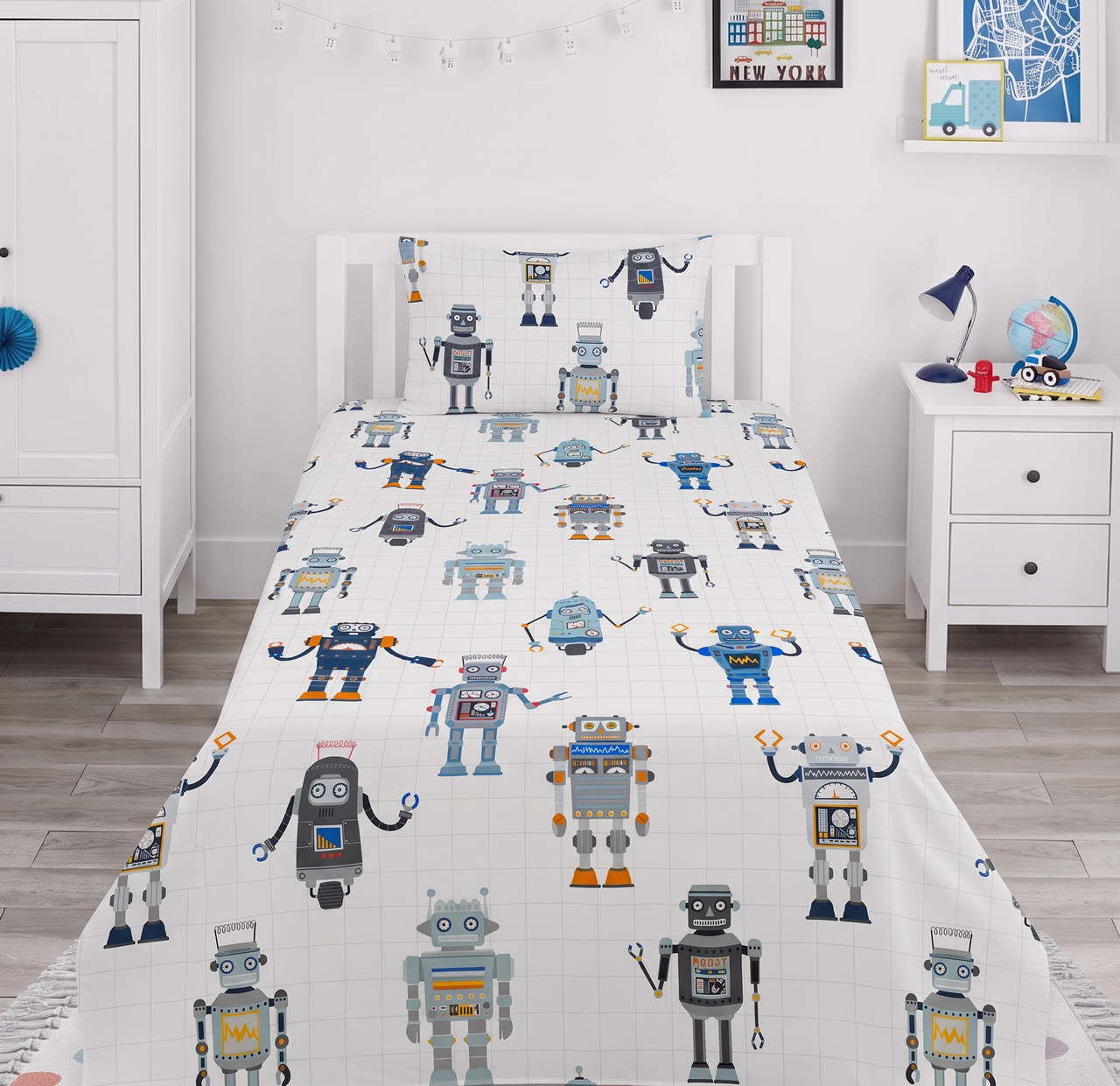 Robot Kids Cotton Bed Sheets