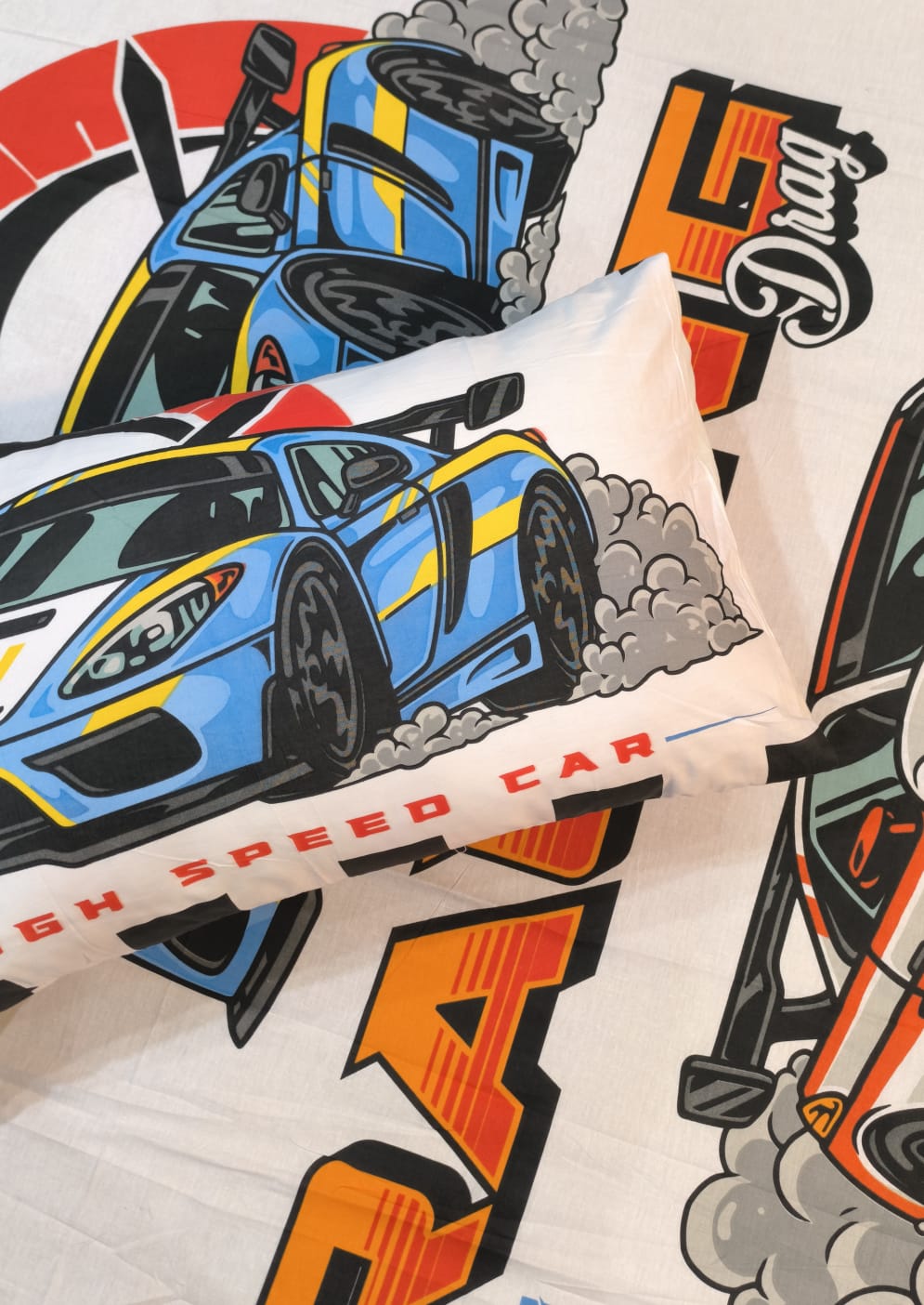 Racing Kids Cotton Bed Sheets