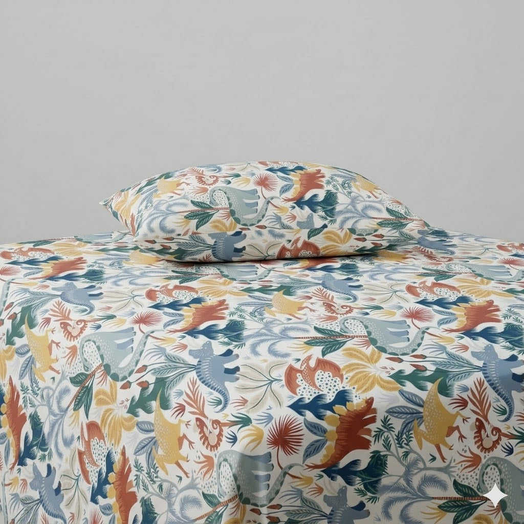 Dino Kids Cotton Bed Sheets