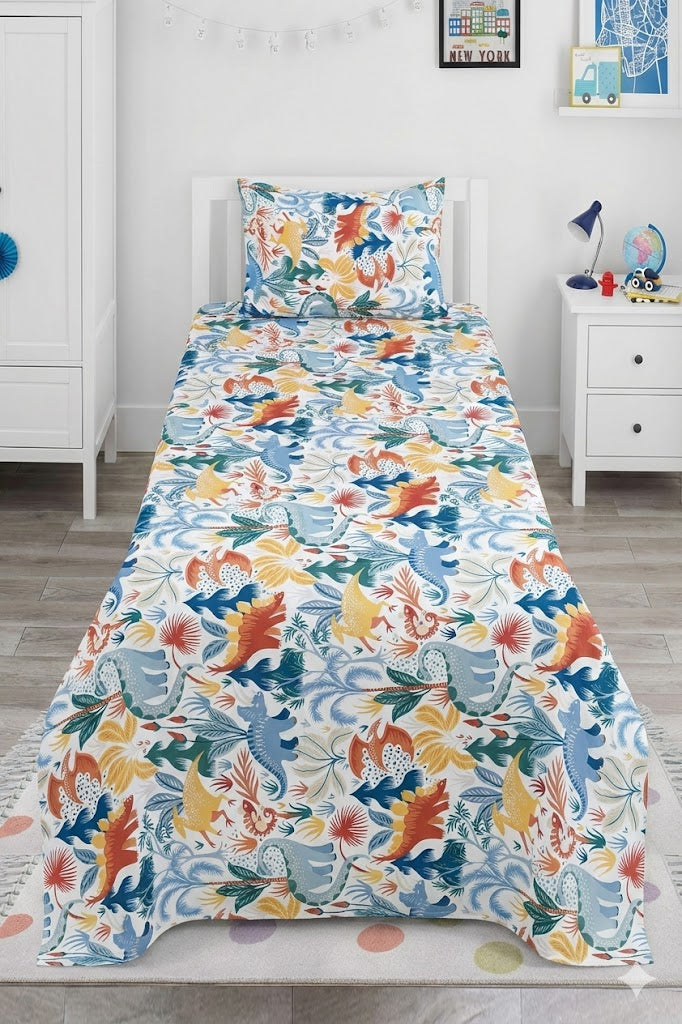 Dino Kids Cotton Bed Sheets