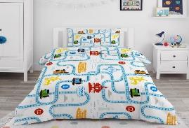 Race Track Kids Cotton Bedsheet - KNK1281