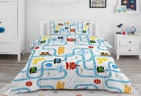 Race Track Kids Cotton Bedsheet - KNK1281