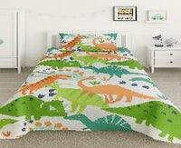 Thumbnail for Dinosaur Kids Cotton Bedsheet - KNK1299