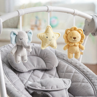 Thumbnail for Close-up of the toy bar and padded seat of the Ingenuity baby swing