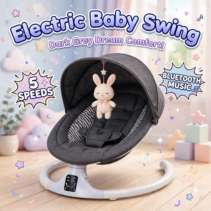 Kidilo Premium Electric Baby Swing in Dark Gray