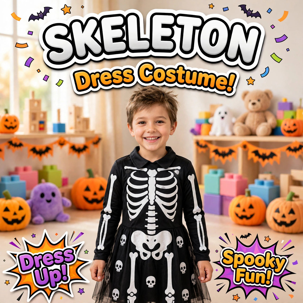 Halloween Skeleton Dress Costume