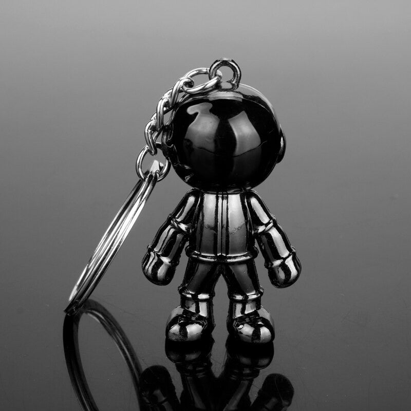 2Pcs Hip Hop 3D Astronaut Metal Keychain