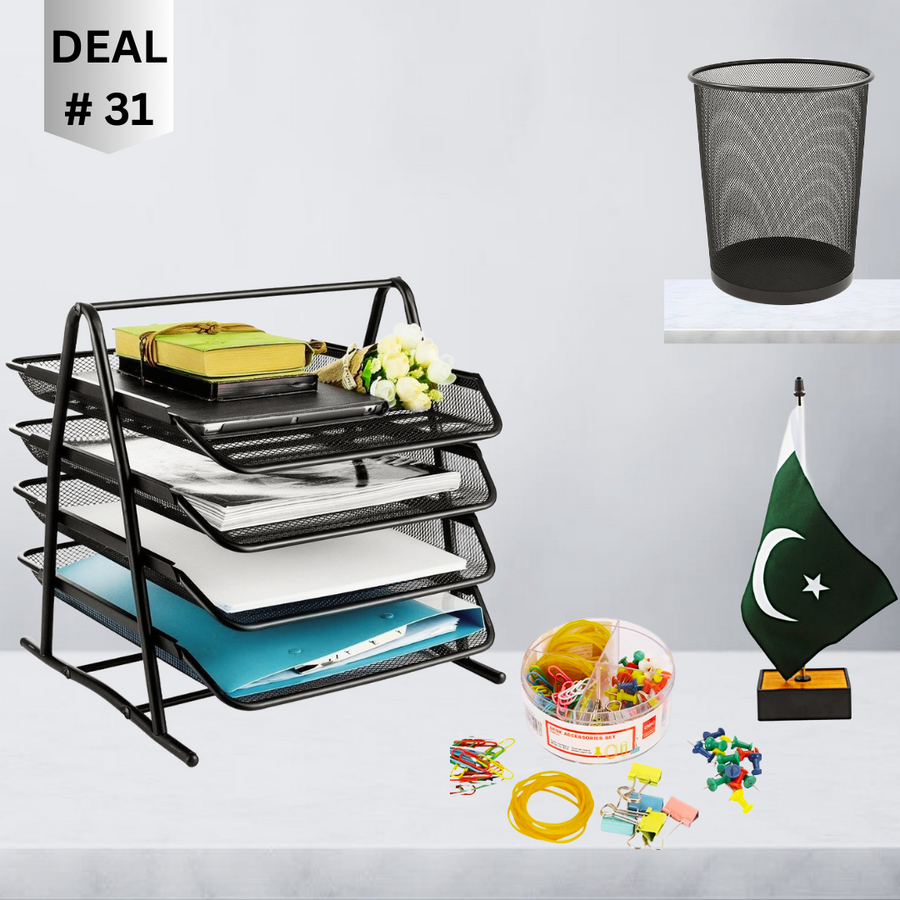 Office Desk Accessories Set Deal ( Pack of 4 )