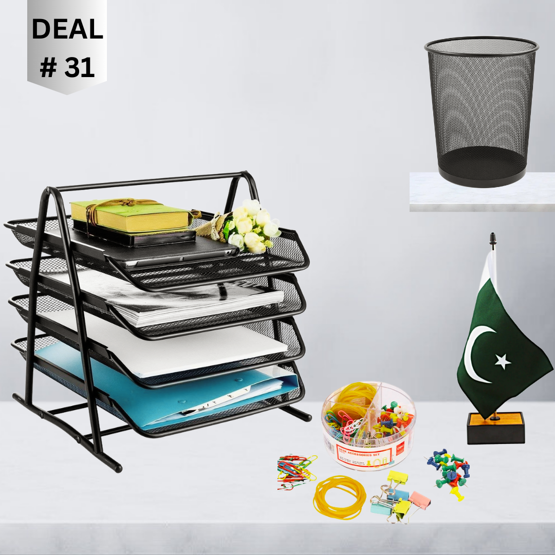 Office Desk Accessories Set Deal ( Pack of 4 )