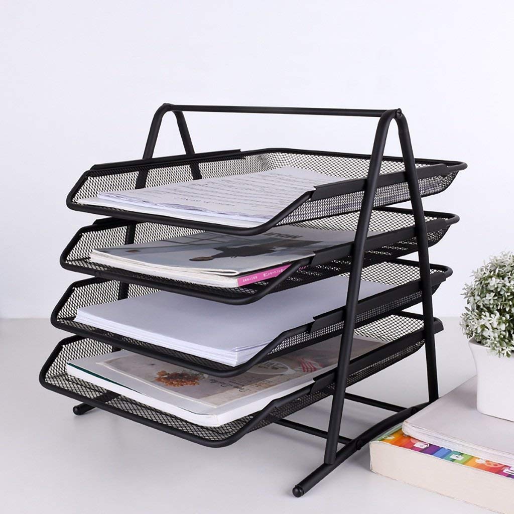 4 Tier Metal Mesh Office Desk Accessories Deal For Office School & Home