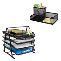 Thumbnail for 4 Tier Metal Mesh Office Desk Accessories Deal For Office School & Home