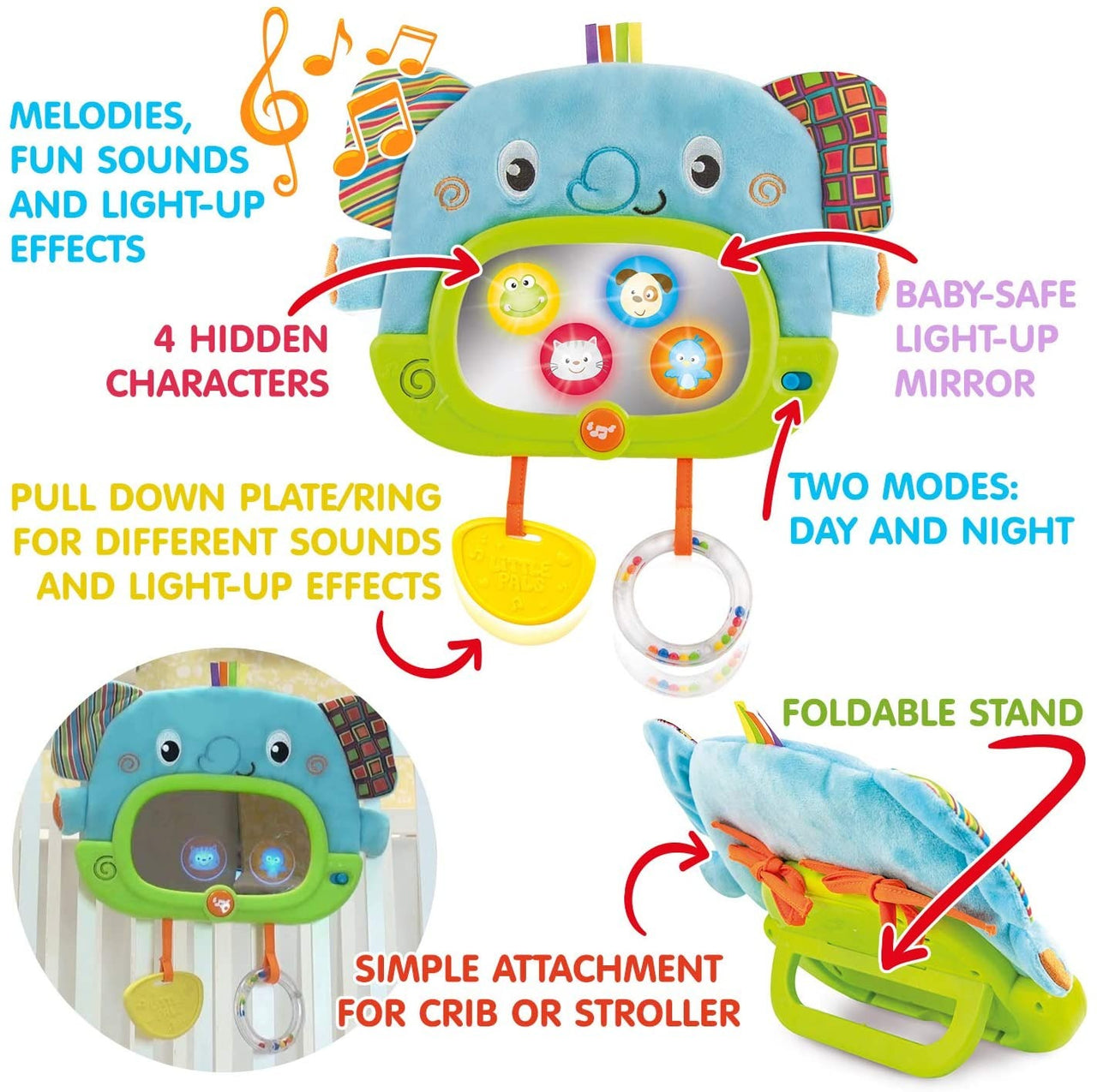 Baby Tummy Time Mirror Elephant Pal