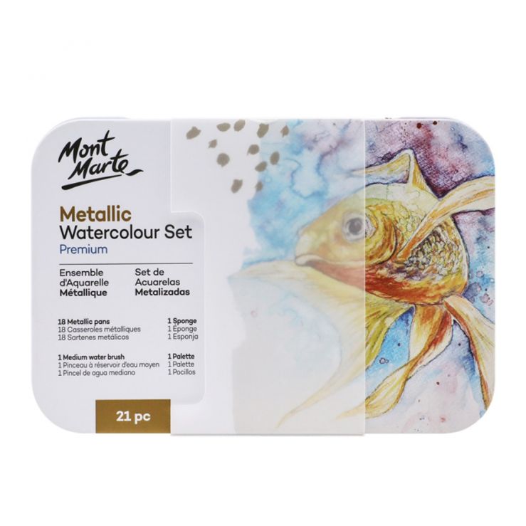 21 Pcs Mont Marte Metallic Watercolor Set