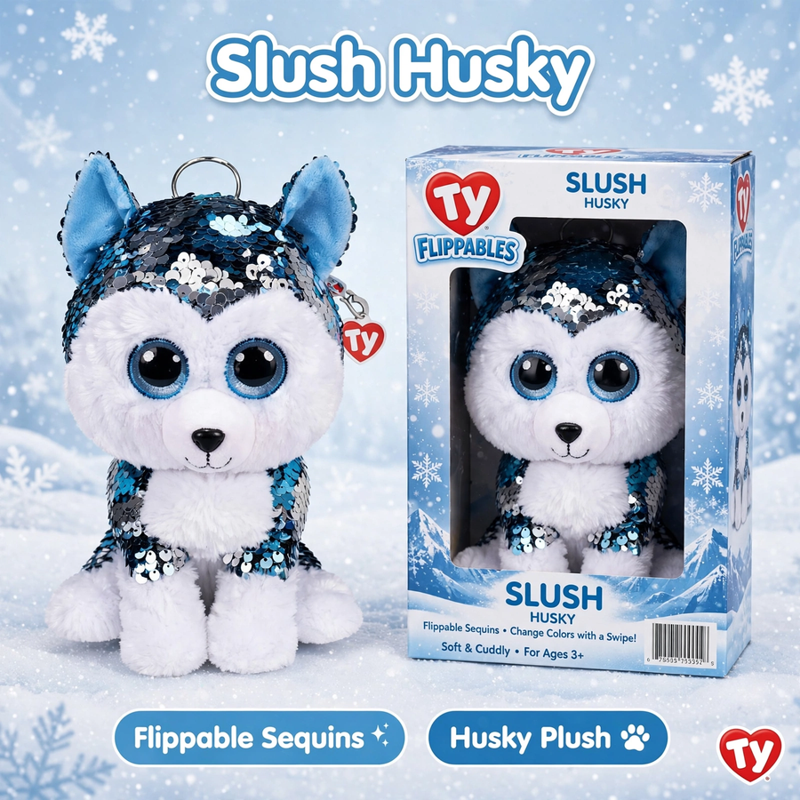 Ty Flippables Slush the Husky Sequin Plush