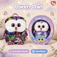 Ty Beanie Boo Owen the Owl Sequin Backpack