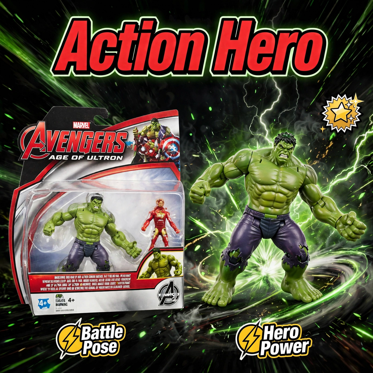 Marvel Avengers Hulk & Iron Man Figure 2-Pack by Hasbro