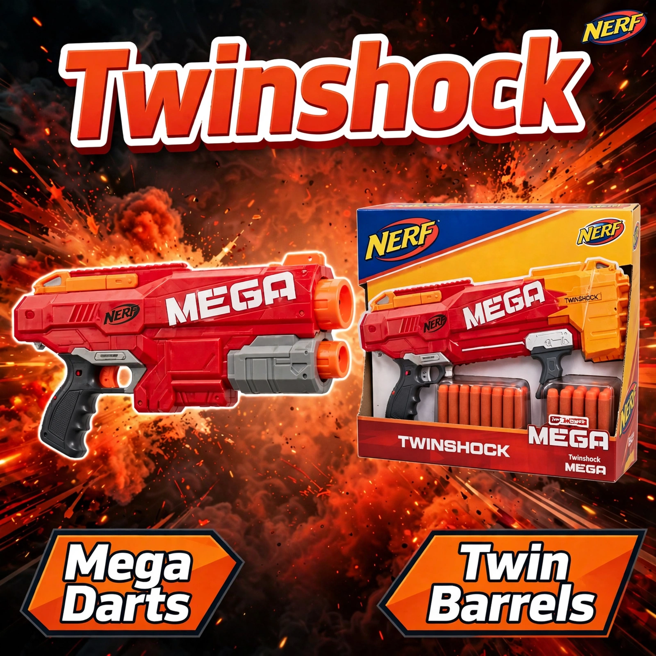 Nerf N-Strike Mega TwinShock Blaster by Hasbro