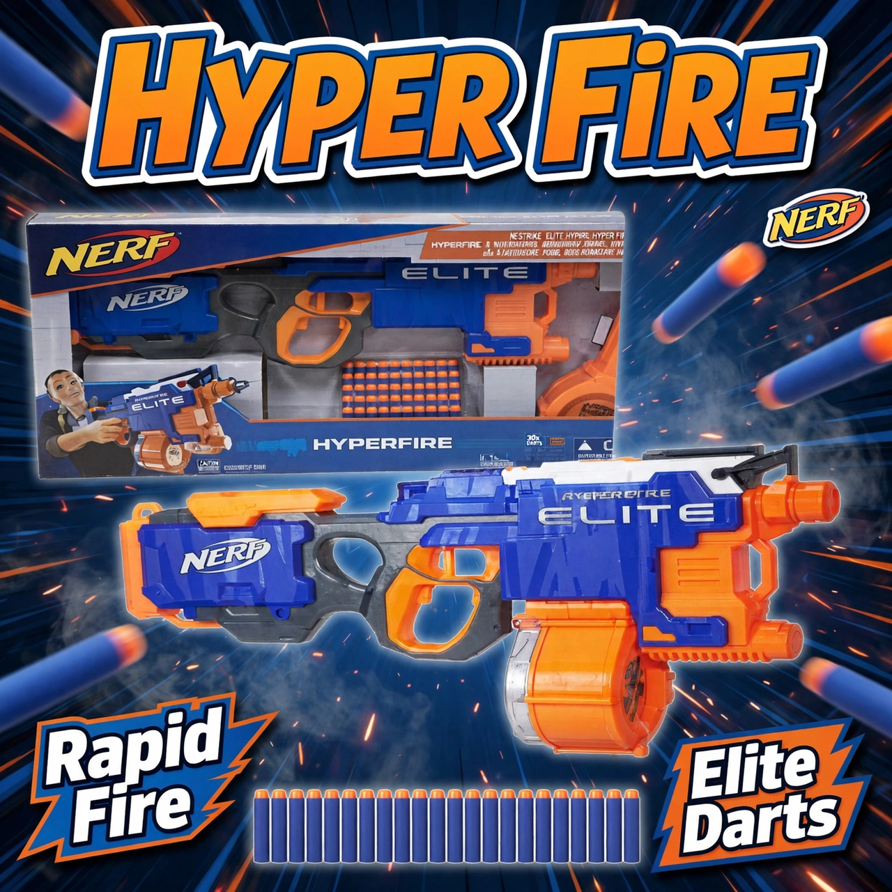 Nerf N-Strike Elite HyperFire Motorized Blaster by Hasbro