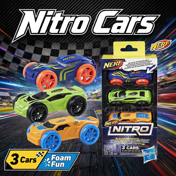 Nerf Nitro Foam Cars 3-Pack by Hasbro