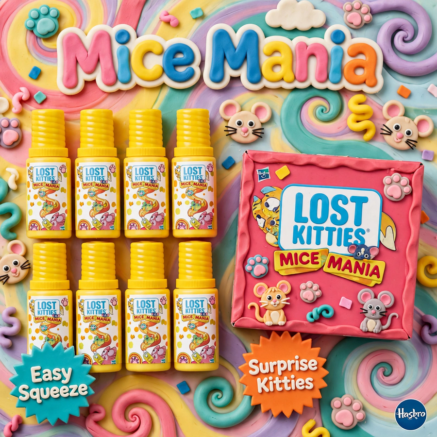 Lost Kitties Mice Mania Easy Squeeze Mice Can Toy, Series 3