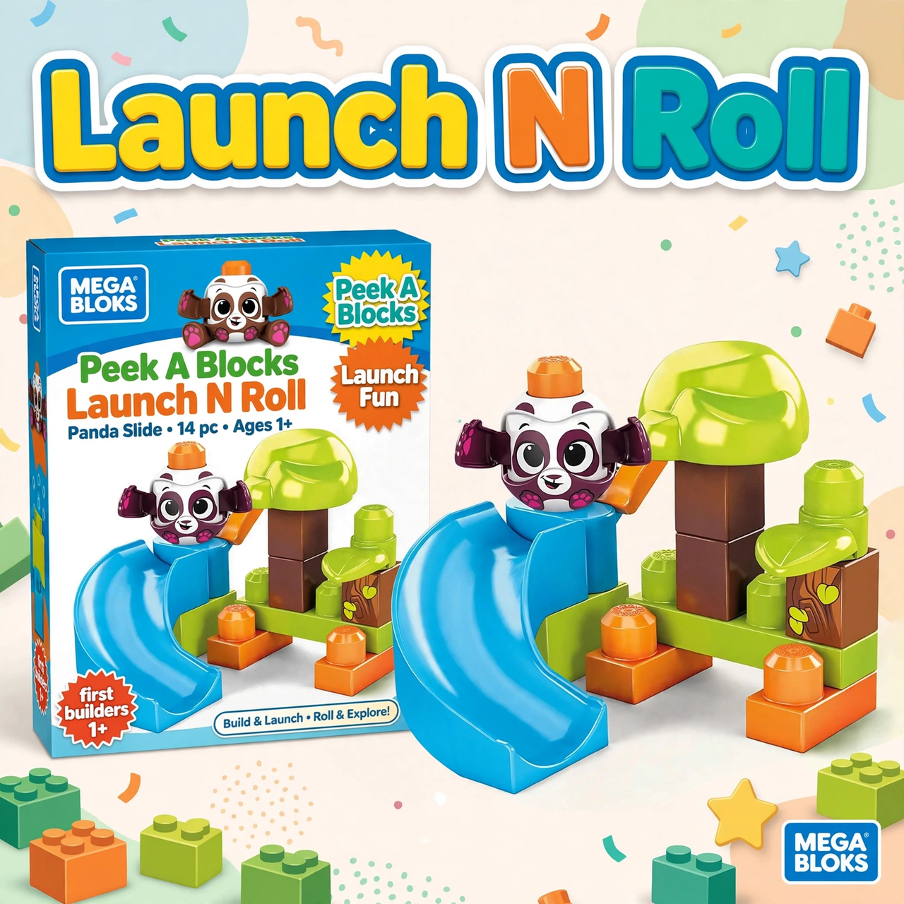 Mega Bloks Peek-a-Blocks Launch 'n Roll Playset