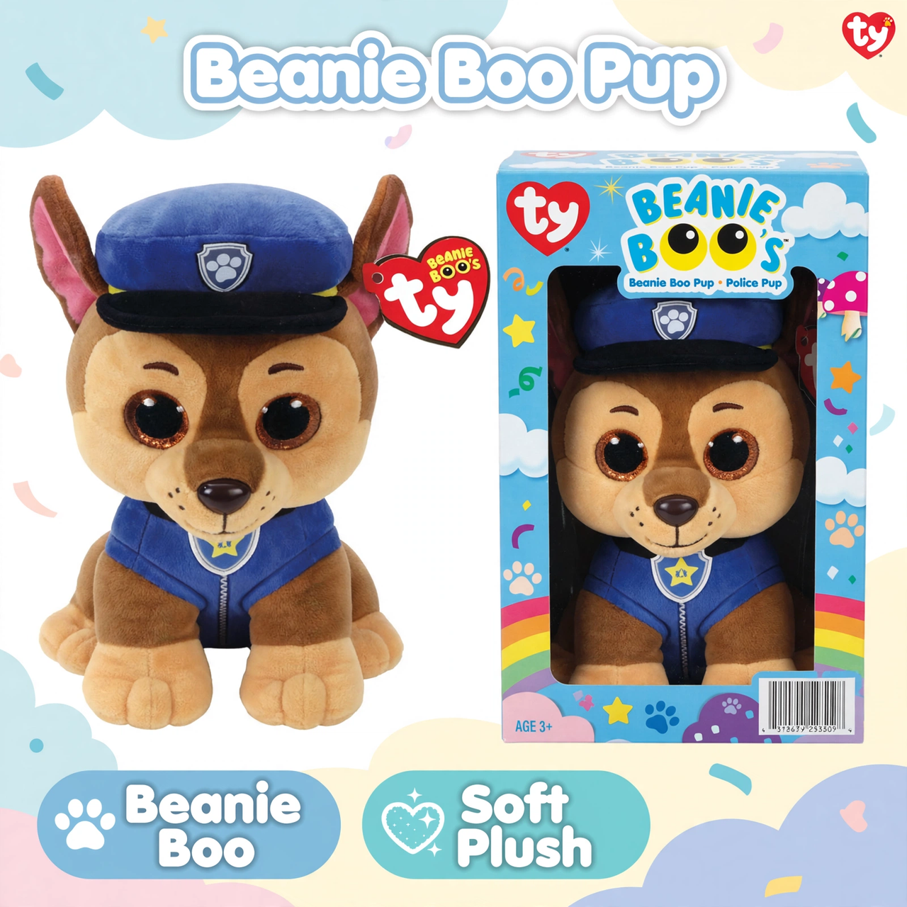 Ty Beanie Boos PAW Patrol Chase Plush