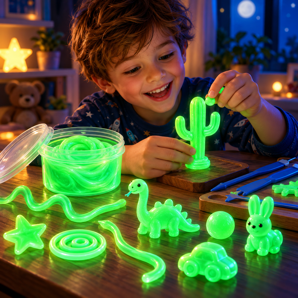 DIY Glow In the Dark Wire Drawing Mud Putty