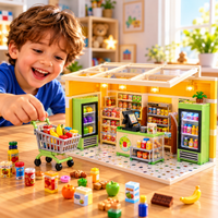 Thumbnail for 124 Pcs DIY Miniature Shopping Mart Block Set