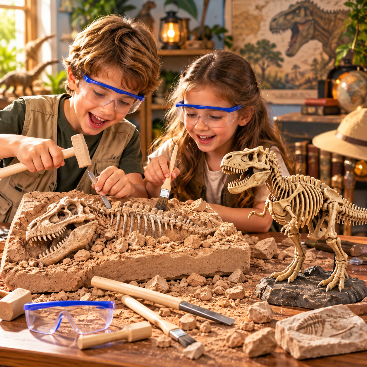 Dinosaur Skeleton Soil Excavation Model Kit (Large Size)