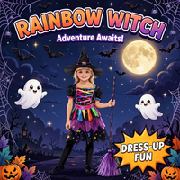 Thumbnail for Halloween Cute Rainbow Girl Dress Costume