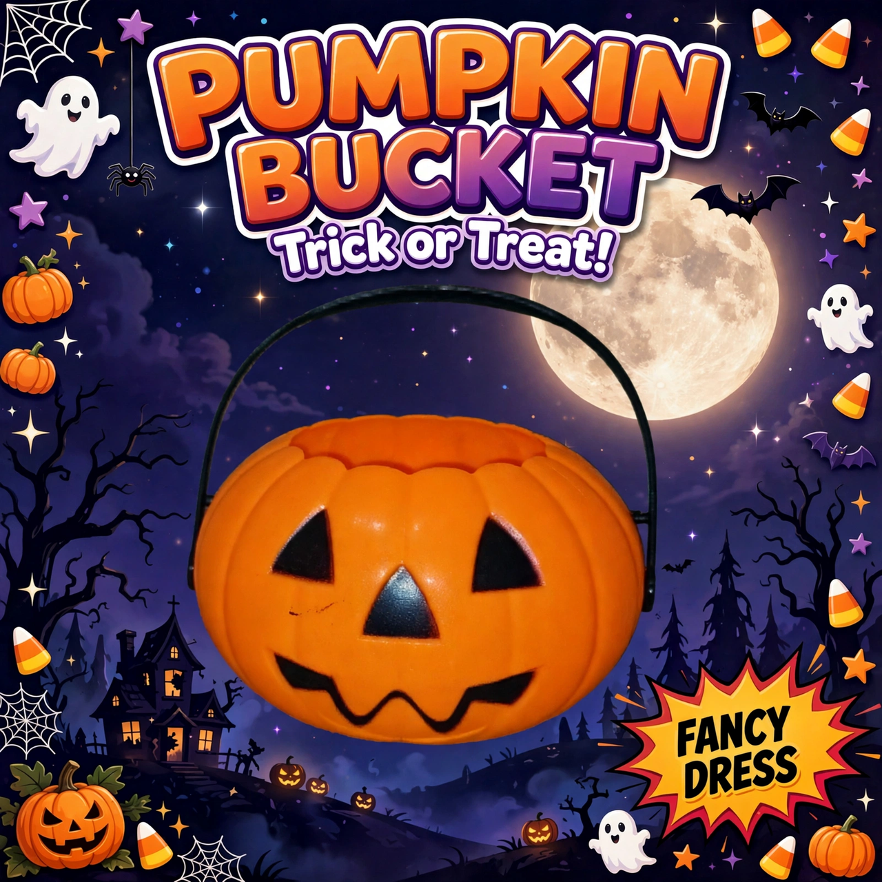Halloween Pumpkin Basket Folding 18 cm
