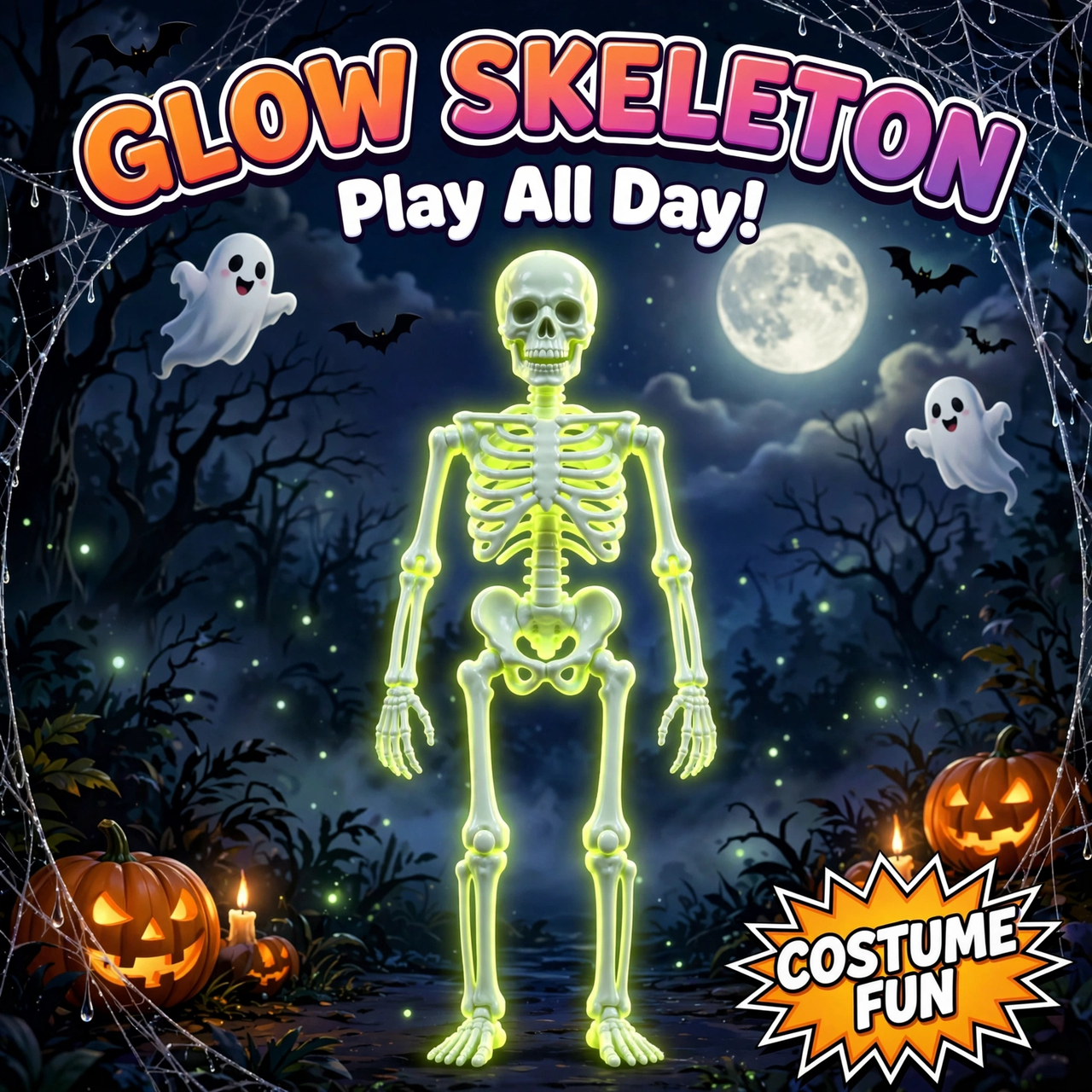 Halloween Light up Glowing Skeleton Skulls