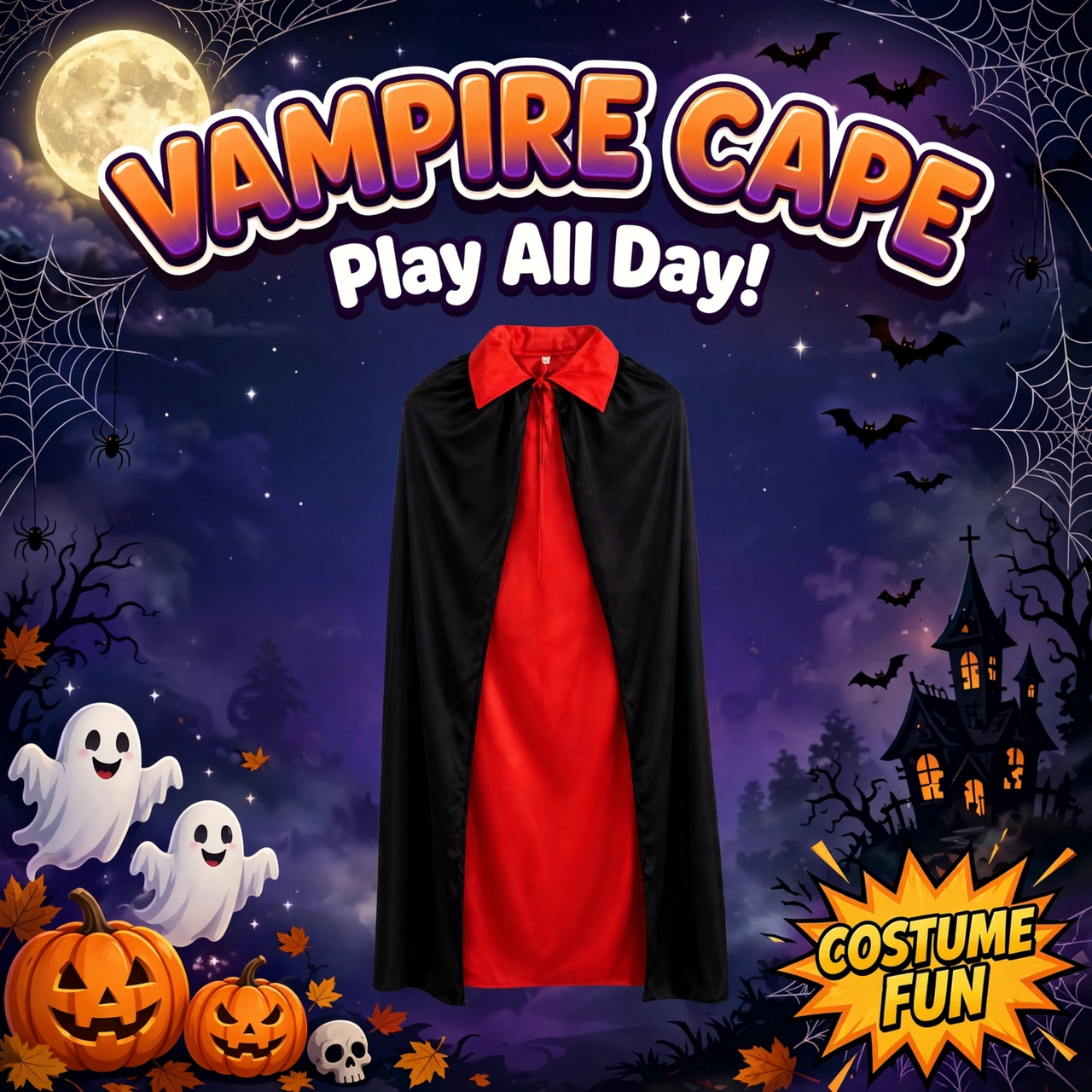 Classic Vampire Dracula Cape Costume