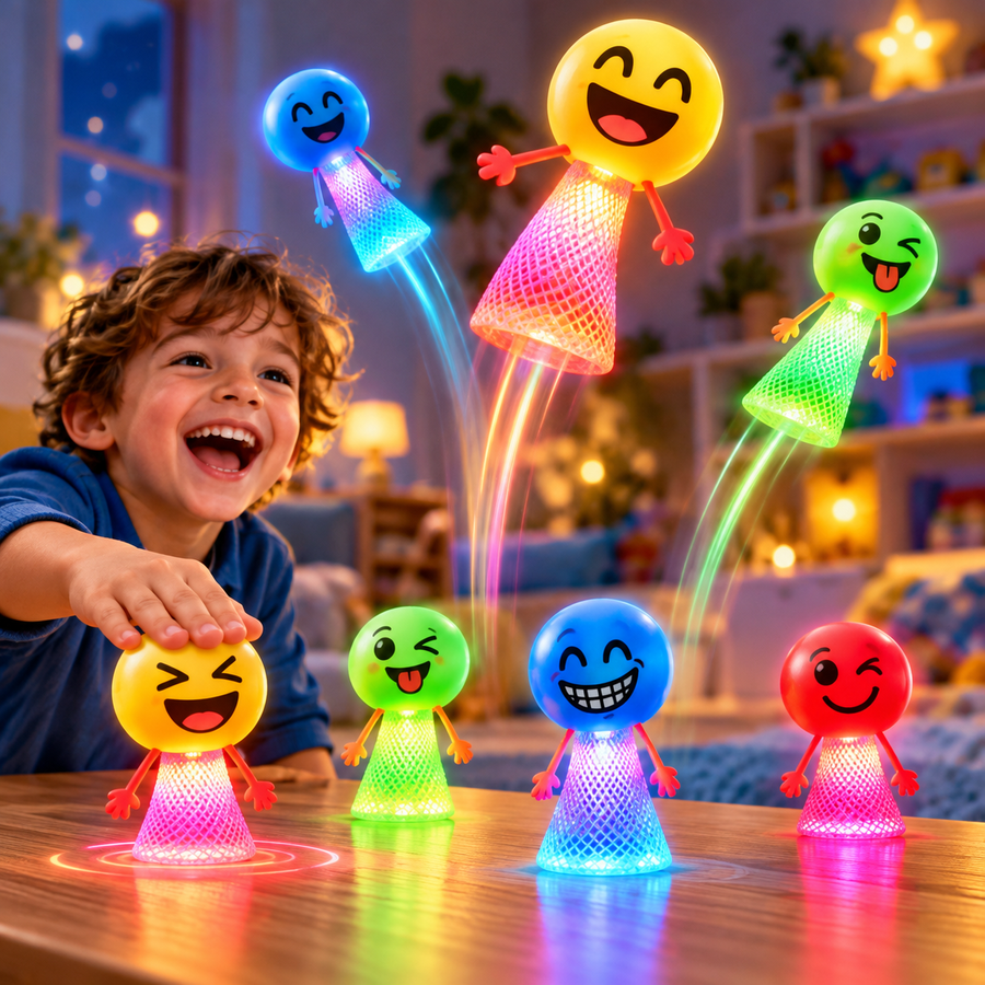 Pack Of 3 Emoji Jumping Popper Spring Toy