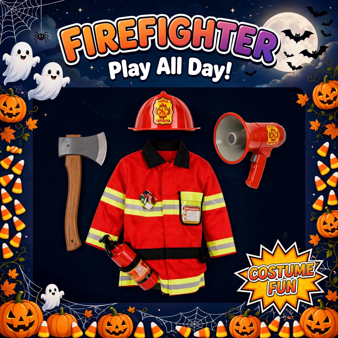 Halloween Fire Fighter Dress Costume
